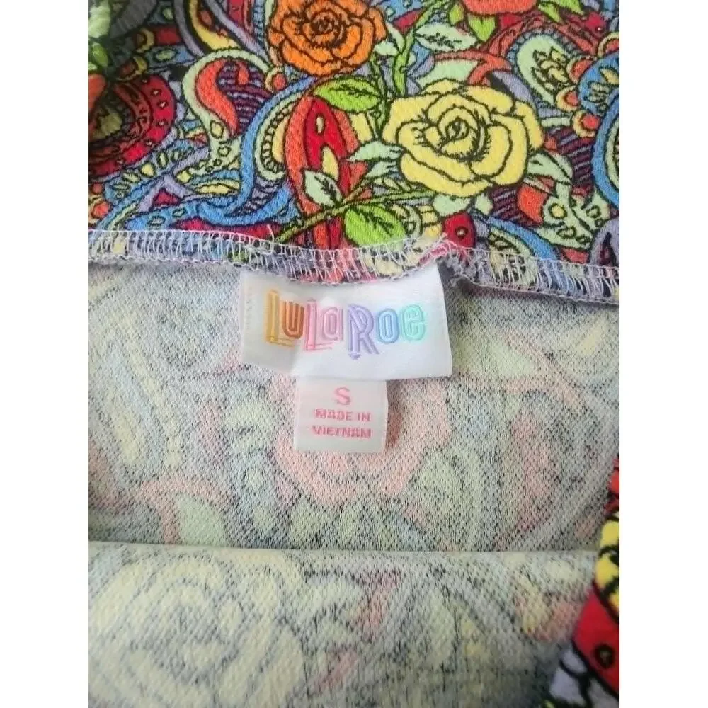 LulaRoe Cassie Skirt, Small, Bright Floral, Stretchy, Fun
